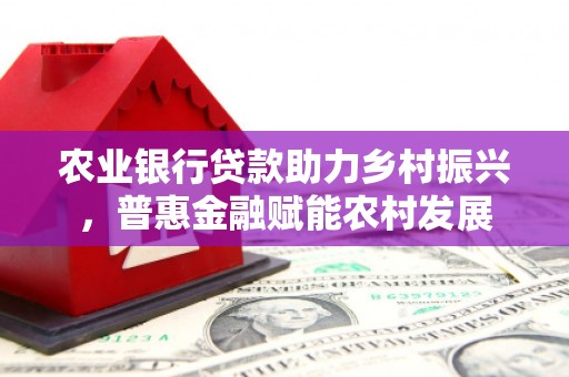 东坑农业银行贷款助力乡村振兴，普惠金融赋能农村发展